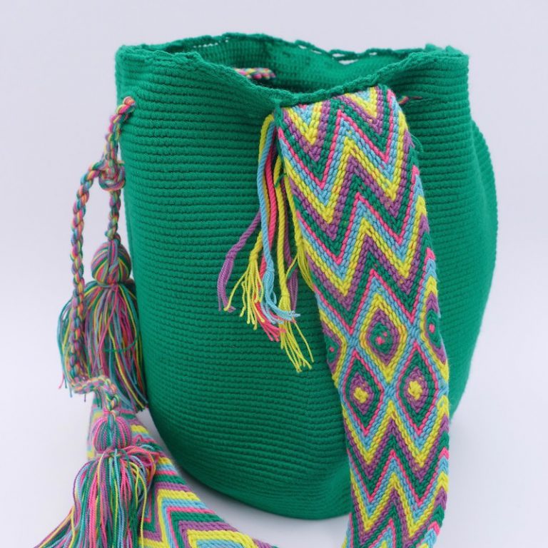 Wayuu Ethnic bags l Green with double tread l Ocasa