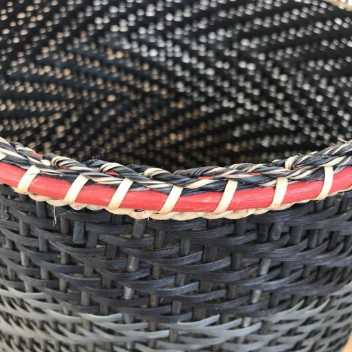 Black storage basket with 100% natural colors